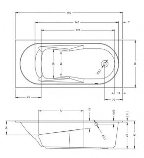Акриловая ванна Riho Lazy B081001005 180х80см белый